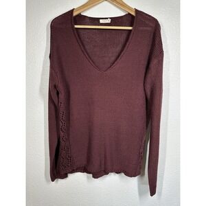 Harper Heritage Sweater Womens Large V Neck Knit Pullover Lightweight Boho